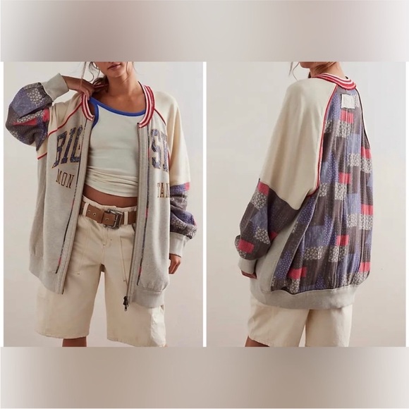 Free People Tops - NWT Free People We The Free Stars + Stripes Bomber - Americana Combo - Small